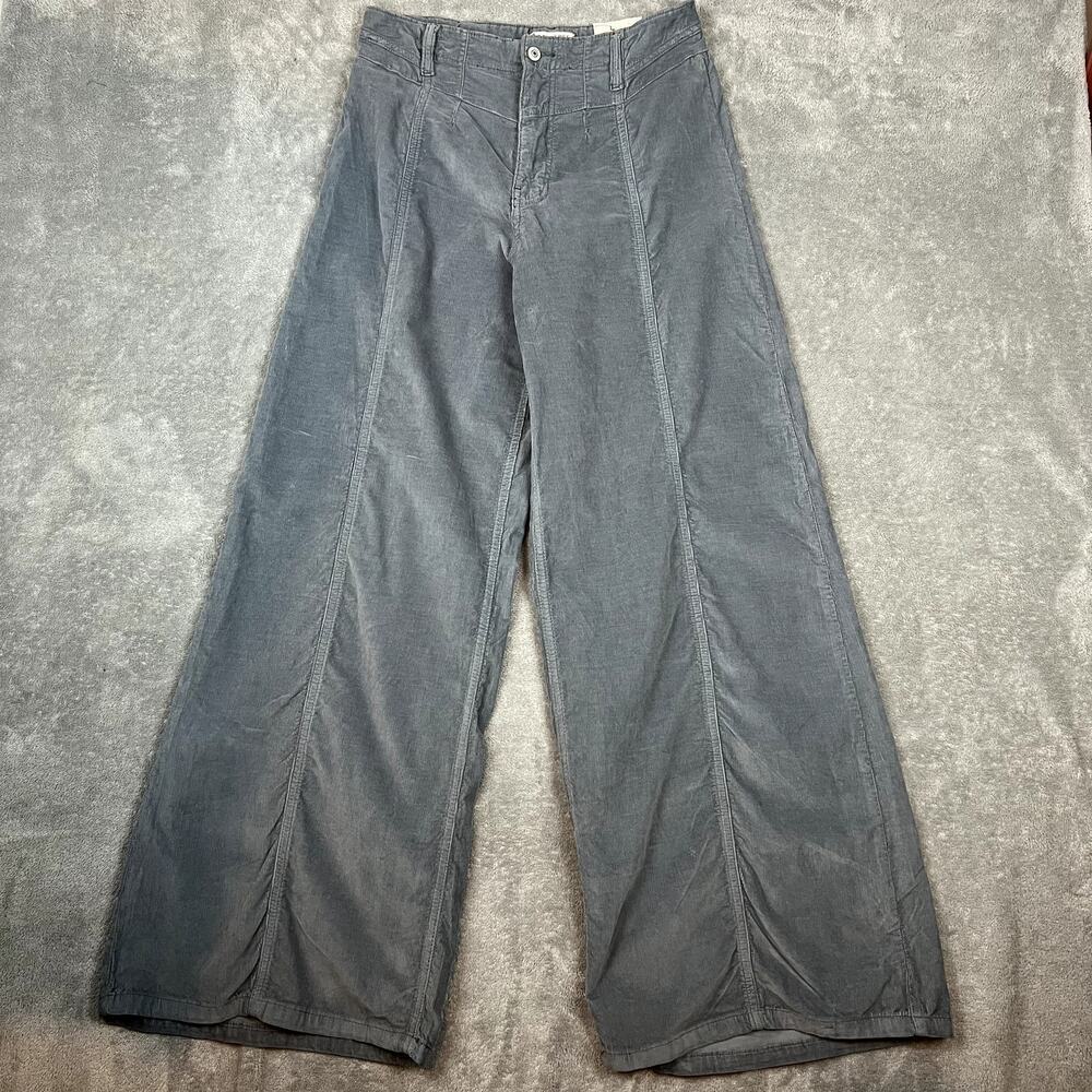 We the Free Libre Wide Leg Pants Womens 28 Grey Corduroy Western NWOT